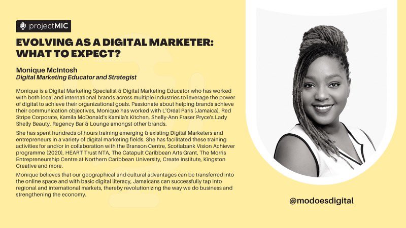 #MentorshipMonday back again and this time with @modoesdigital  as we talk about the ins and outs of digital marketing.
Join us at 12pm for our LIVE Q&A with Monique, where she will be answering some important questions on how to get started in the digital marketing industry.