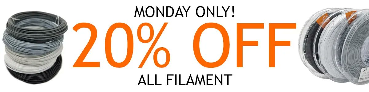 Remember, all #3dprinter filament is 20% off today only! #cybermonday buff.ly/3AKkXHj