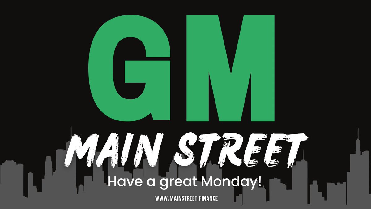 MainSt_Finance's tweet photo. Good Morning #MainStreet! ๐
Hope everyone had a great weekend!
https://t.co/lNyWerPsdX $MAINST #MoneyMonkeys https://t.co/SPojyTNafE