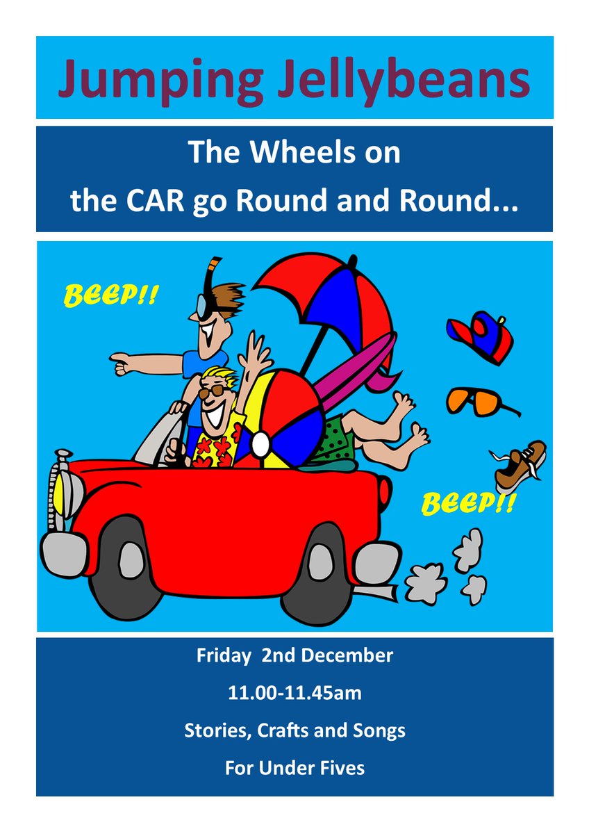 Motor down to the library for this Friday's Jumping Jellybeans under five stories and crafts!