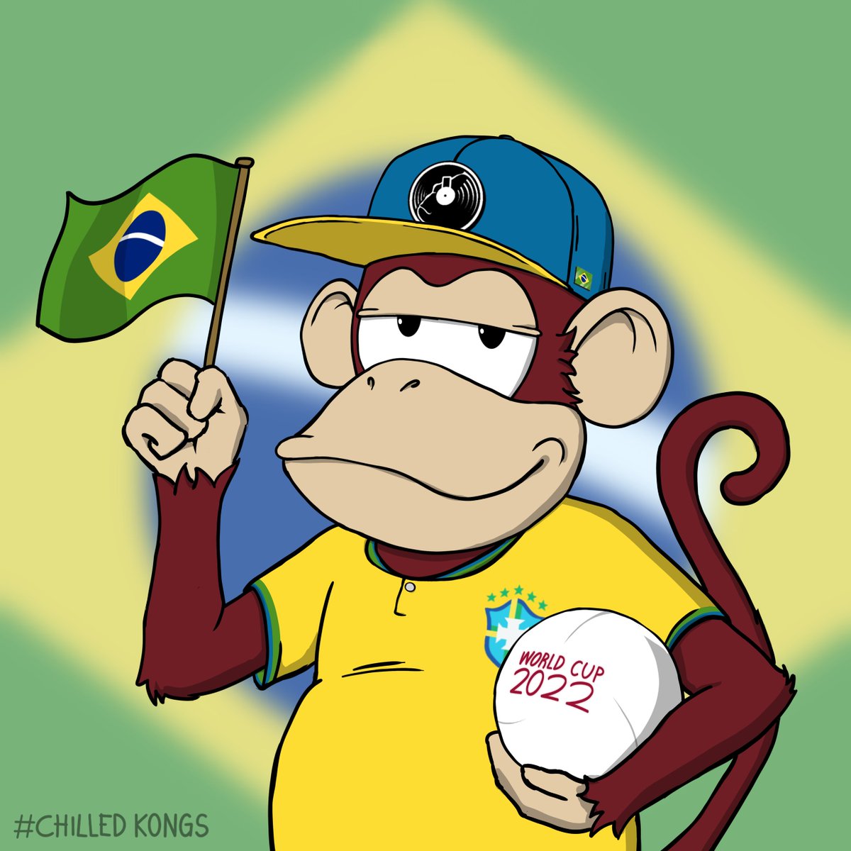 ChilledKongs's tweet photo. Enjoy the games in the company of a little buddy! 🇧🇷 🦍 
Check our latest announcement in discord:
https://t.co/MzwKH4MiVT

Which team are you rooting for? 👇 

#ChilledKongs #WorldCup2022 #Cardano https://t.co/NhIOsExlqV