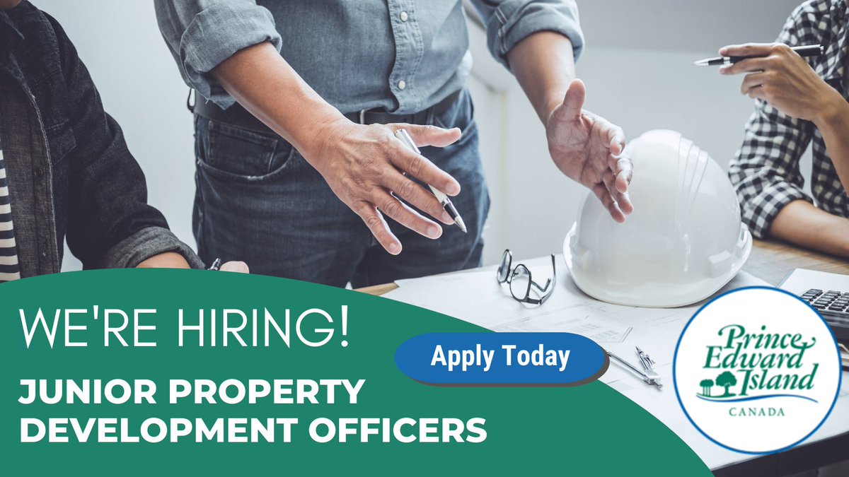The Government of Prince Edward Island is hiring two Junior Property Development Officers!

☑️ $24 - $29 an hour
☑️ Full Time with Benefits
☑️ Available in Charlottetown and Montague
☑️ Starts Immediately for 2 years

Apply today:
gov.pe.ca/jobs/api/posit…

#Hiring #employment #PEI