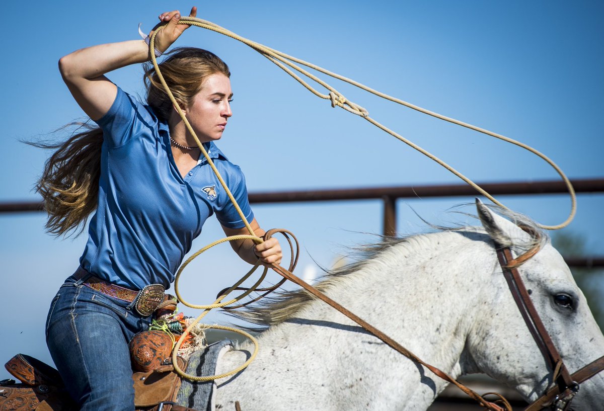 ColterP_Photo's tweet photo. The Rasmussen sisters formed a bond through rodeo. They used it to help lead the @MSUBobcats women’s rodeo team to their first national title in a decade. Full story for @montanastate in the link. 

https://t.co/rjyxwCM5O2 https://t.co/3BTSGkVcXV