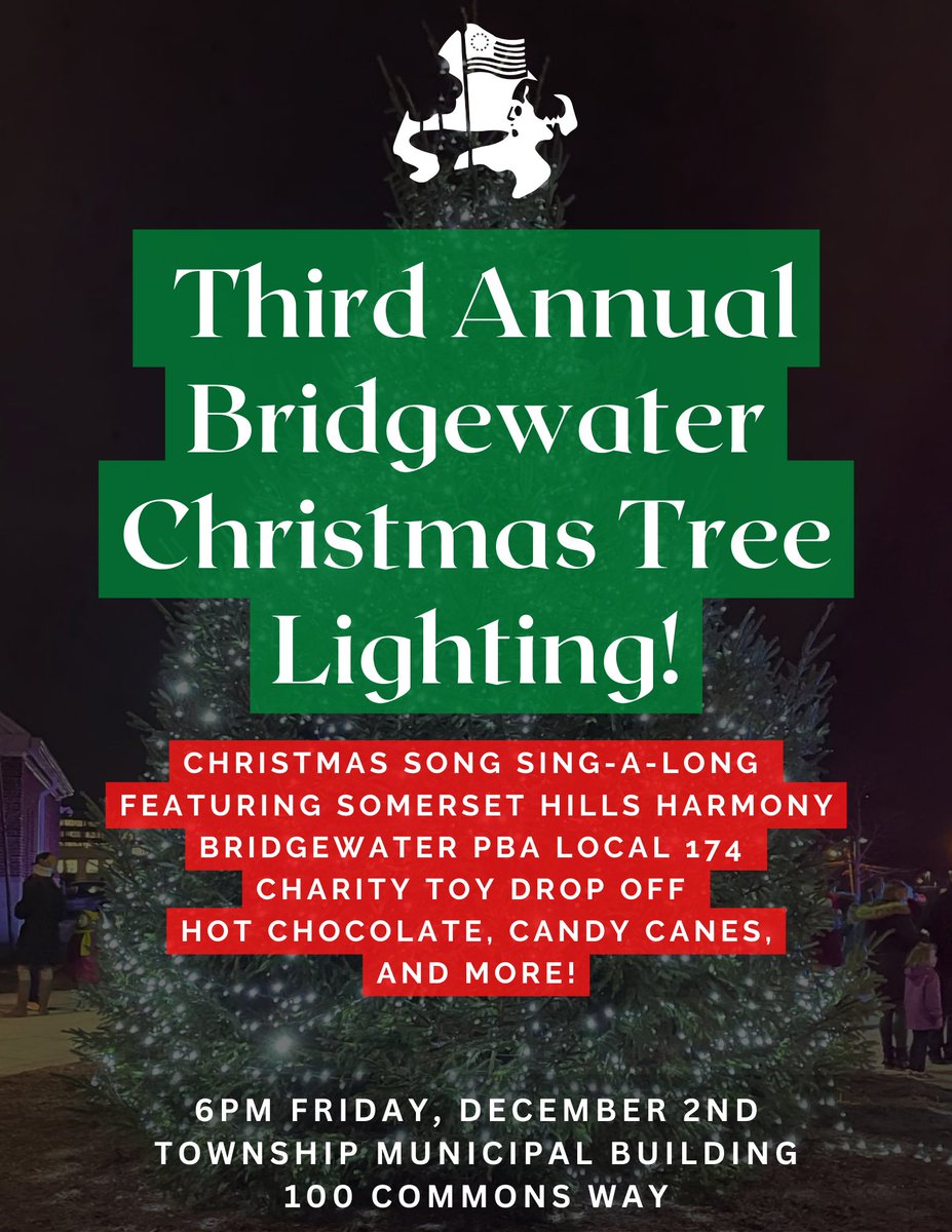 Bridgewater residents, you and your family are invited to join us for our Third Annual Christmas Tree Lighting this Friday, December 2nd, at 6:00PM!🎄
