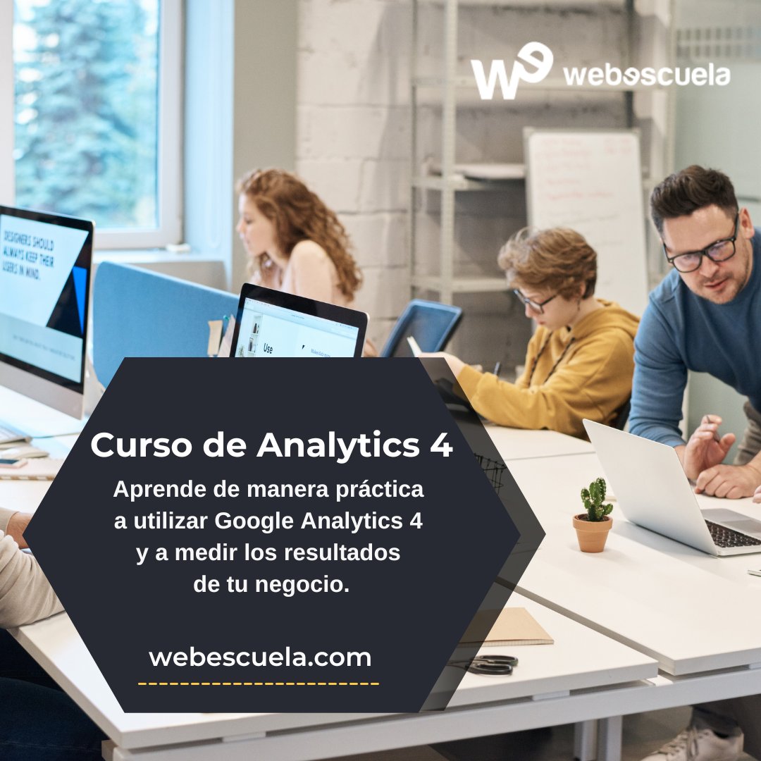 🎓 Curso de Google Analytics 4 y #AnalíticaWeb‼ <a href="/Web_escuela/">Webescuela</a> 

📅 Inicio 29 de noviembre

Aprende los aspectos técnicos que debes dominar a la hora de interpretar el tráfico de un sitio Web o las conversiones de un #eCommerce.👇
webescuela.com/curso-de-googl…
