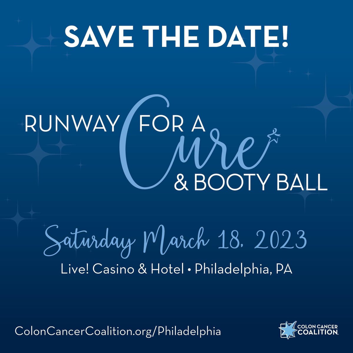 Have you or loved one been dx with #coloncancer? Now accepting nominations: Fashion Show/Booty Ball 3/18/23 @LiveCasinoPHL Tell us about yourself or nominee in 300 words or less, send to mariagrasso@getyourrearingear.com @ColonCancerCoal @TJUHospital @FoxChaseCancer @PennCancer
