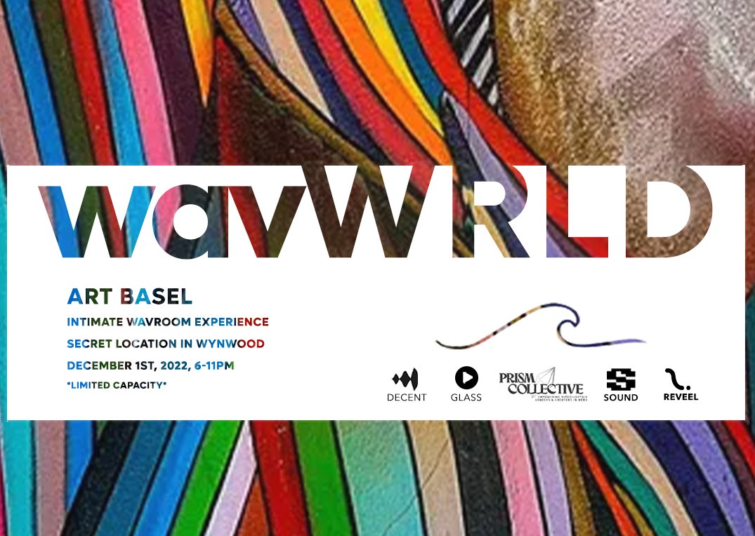 Join us for <a href="/wavWRLD_/">wavWRLD</a> x Art Basel for an intimate wavroom experience that will feature our digital AR + VR art gallery showcasing LGBTQIA BIPOC artists curated by us with tech from <a href="/AnimasXR/">AnimasXR</a>. Thursday Dec 1st @ 6-11pm. RSVP coming soon.🪐🫧💫