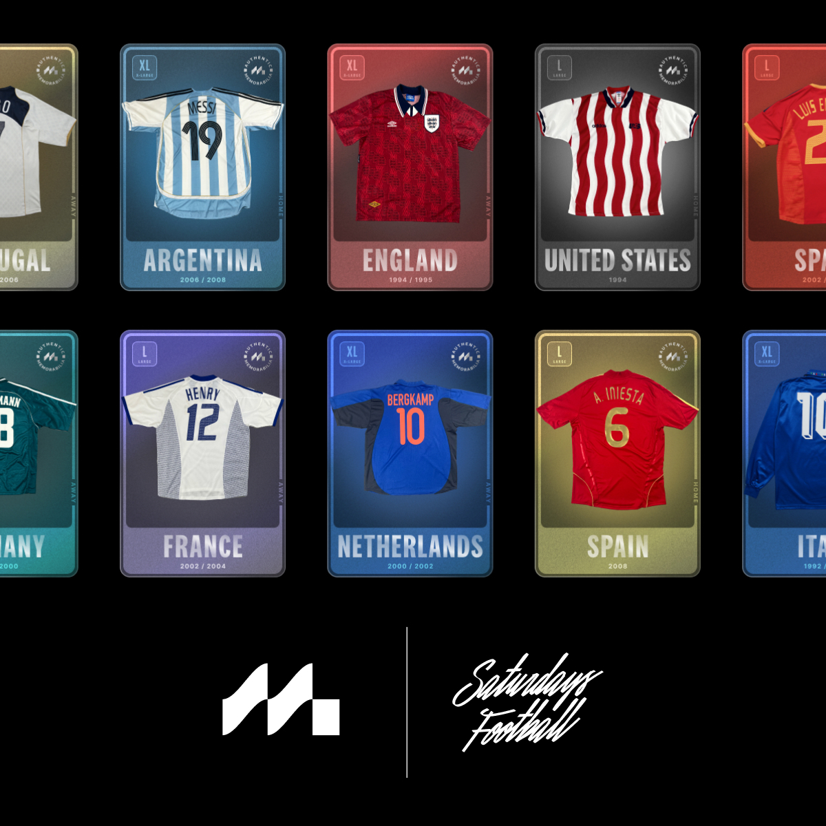 Today at 12:00pm ET (in 30 minutes!) we're selling *non* match-worn shirts on @ACMomento for the first time. It's a collection of World Cup shirts from the past 30 years, curated by our friends at Saturdays Football. Why are we doing this?