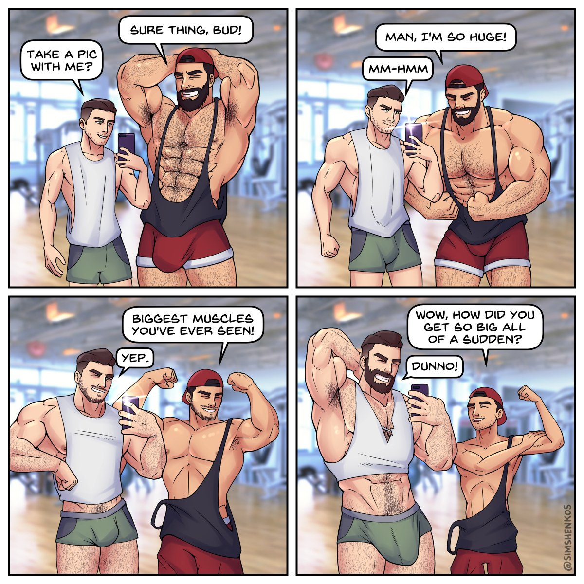 🔞Greggrth; Sorcerer Swolepreme on X: RT @simshenkos: And now, a muscle  theft minicomic! With each snap, one gym bros gains are given to another  💪 📸 bara muscletheft muscle…  X
