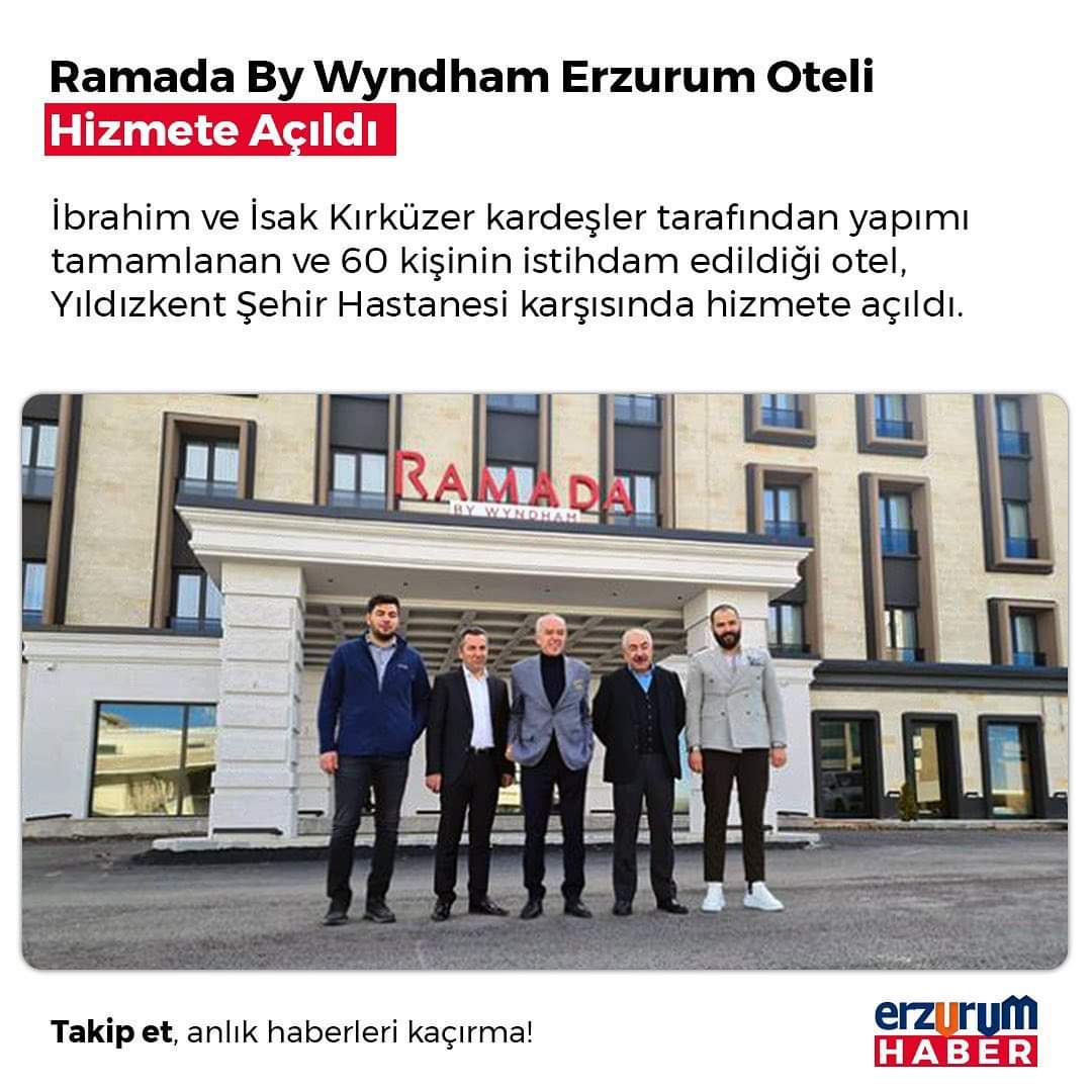 ErzurumPortali's tweet photo. İbrahim ve İsak Kırküzer kardeşler tarafından yapımı tamamlanan ve 60 kişinin istihdam edildiği Ramada By Wyndham #Erzurum Oteli Yıldızkent Şehir Hastanesi karşısında hizmete açıldı.
#palandöken #palandökenotelleri #ramada #ramadaotel #erzurumramada #erzurumhaber #erzurumportali https://t.co/dk3oF2CcZl