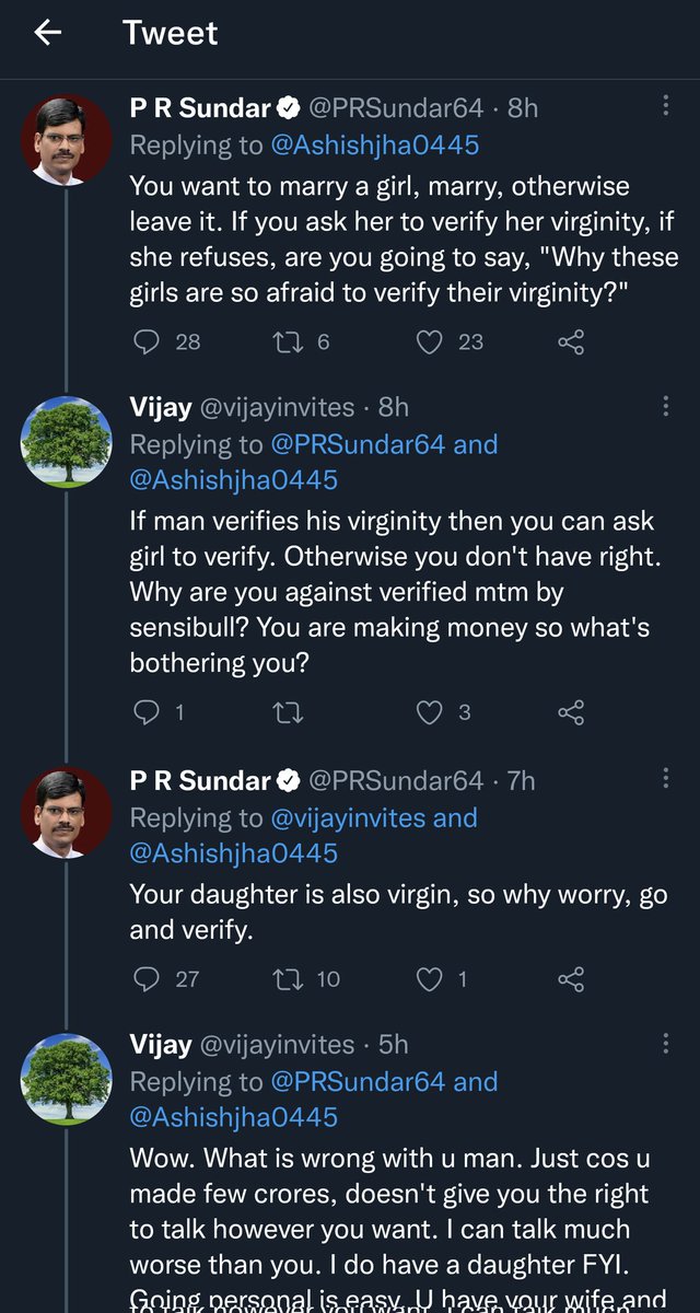 Let's teach him this lesson together by blocking and reporting his twitter ID and shed some ego he is carrying of large follower count ? #blockPRSundar @darshanvmehta1 @vivbajaj @indian_stockss @warikoo @_anujsinghal