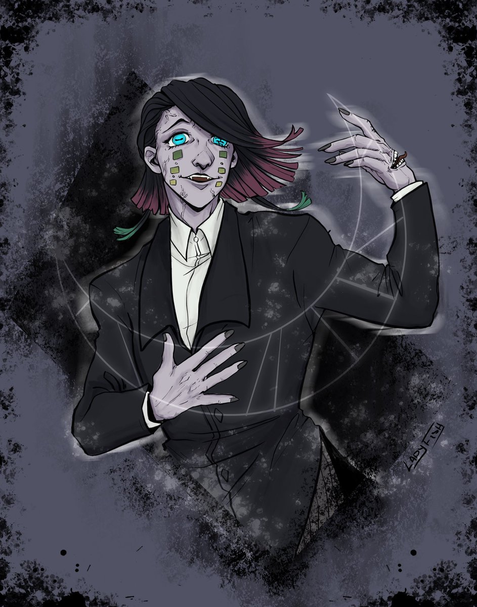LittleLadyFish's tweet photo. This was a fun little project for @McMovieMan! 

Enmu is best spooky boi. 🖤☠️

#enmu #DemonSlayer #demonslayerthemovie #demonslayerfanart #procreate https://t.co/L2Q5bKxkH3