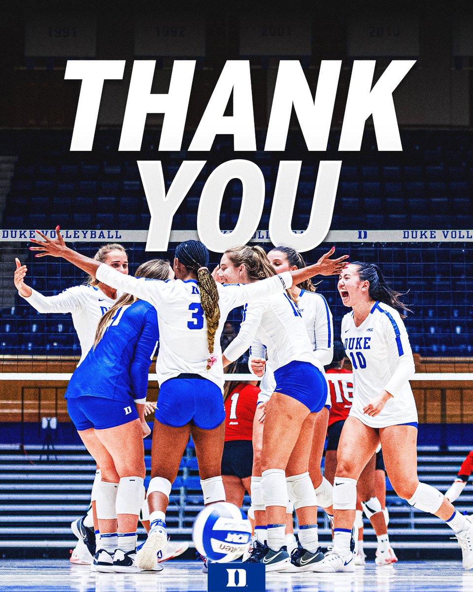 DukeVB's tweet photo. We couldn’t be more grateful for our DUVB fans and their never-ending support. We’ll be back! https://t.co/PbFrX690bb