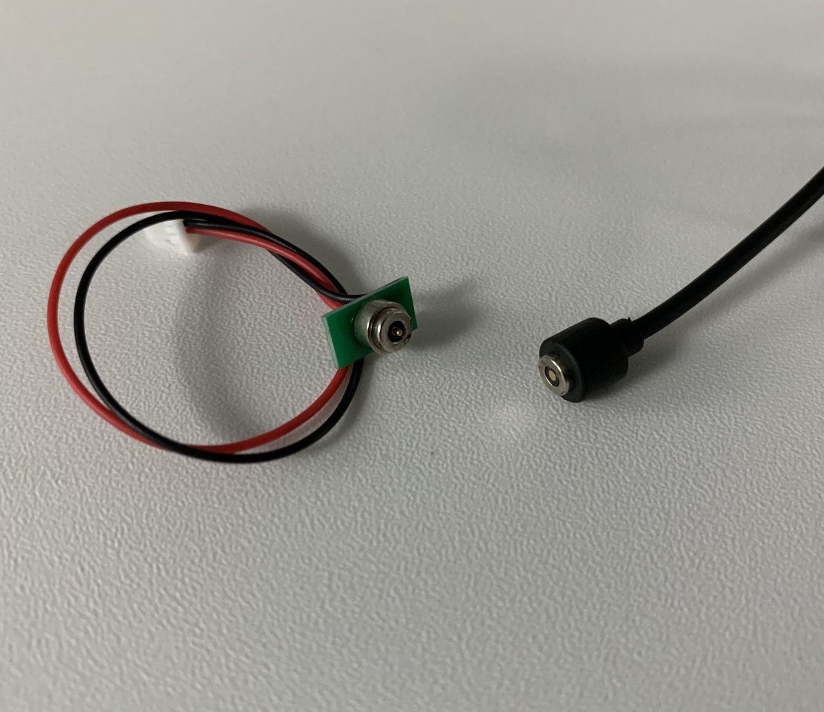 Sorry for massive delay. Our new magnetic connector is done now. It has a slimmer 4mm diameter. The world’s smallest and lightest.