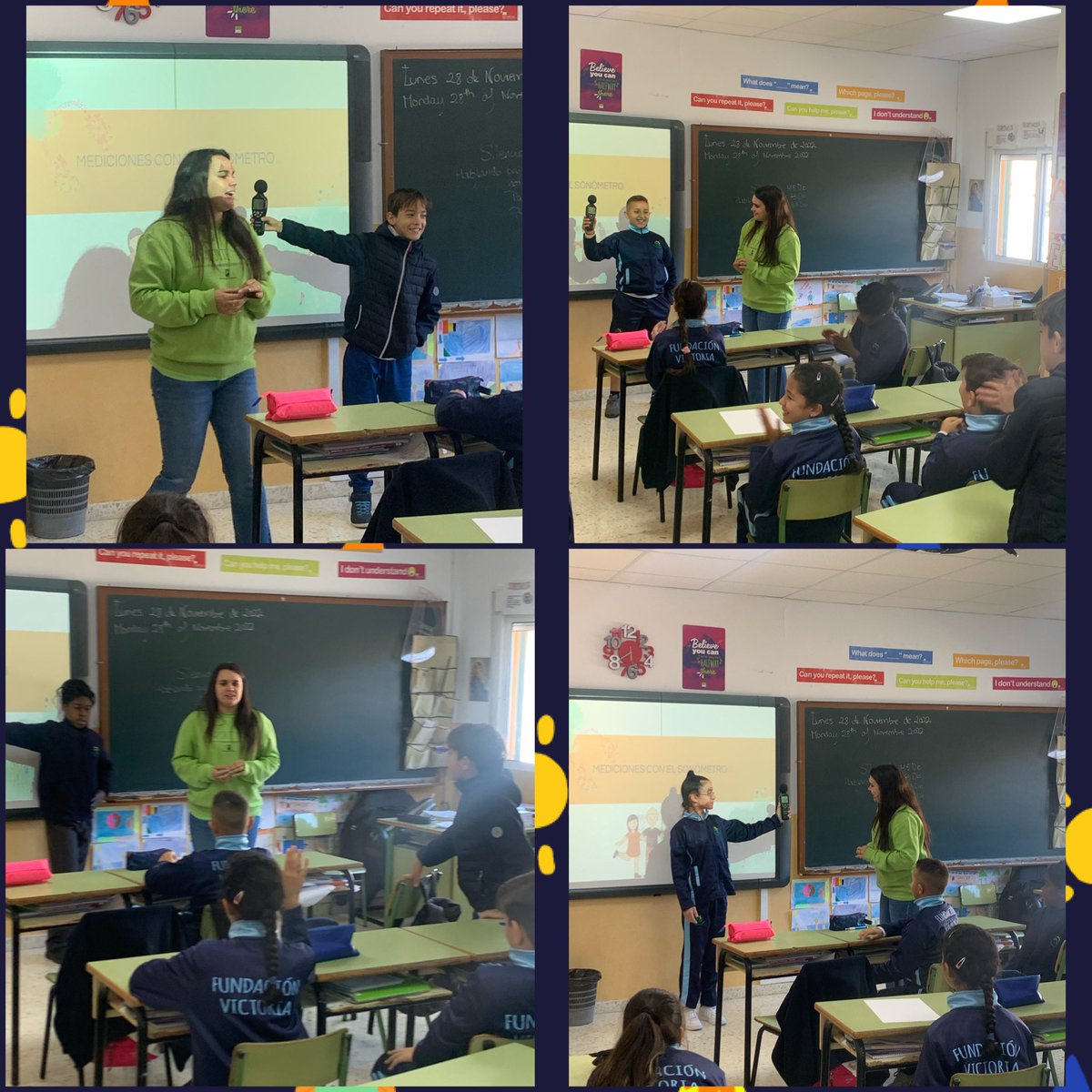 Hoy los niños y niñas del tercer ciclo de primaria han disfrutado de una charla sobre la contaminación acústica. Han realizado varios juegos y han aprendido cosas muy interesantes. 👂🧏🧏‍♀️💥🎧🎶 #colegiosdiocesanos #emprendedoresdelcambioglobal