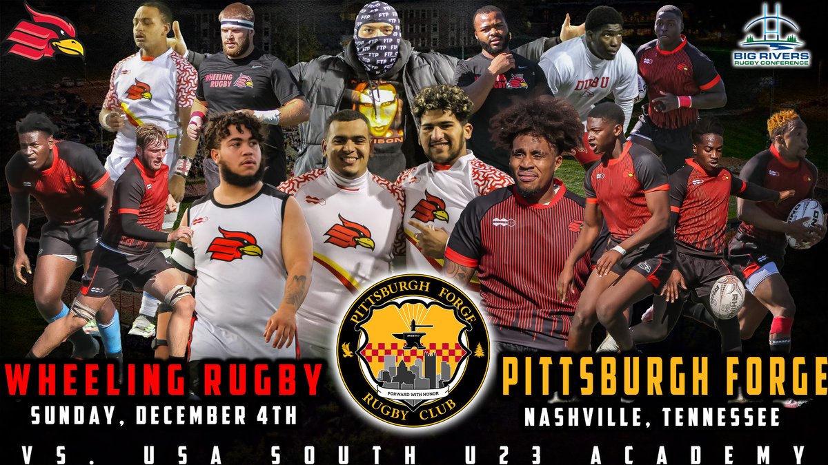 Wheeling U Athletics (@wucardinals) on Twitter photo On Sunday, <a href="/WheelingRugby/">Wheeling Rugby</a> will be well represented as 15 players will compete with <a href="/Pittsburghrugby/">Pittsburgh Forge Rugby Club</a> U23 against the USA South U23 Academy!
They will converge on Nashville, Tennessee to put their talents on display against some of the best players in the country #GoCards On Sunday, <a href="/WheelingRugby/">Wheeling Rugby</a> will be well represented as 15 players will compete with <a href="/Pittsburghrugby/">Pittsburgh Forge Rugby Club</a> U23 against the USA South U23 Academy!
They will converge on Nashville, Tennessee to put their talents on display against some of the best players in the country #GoCards