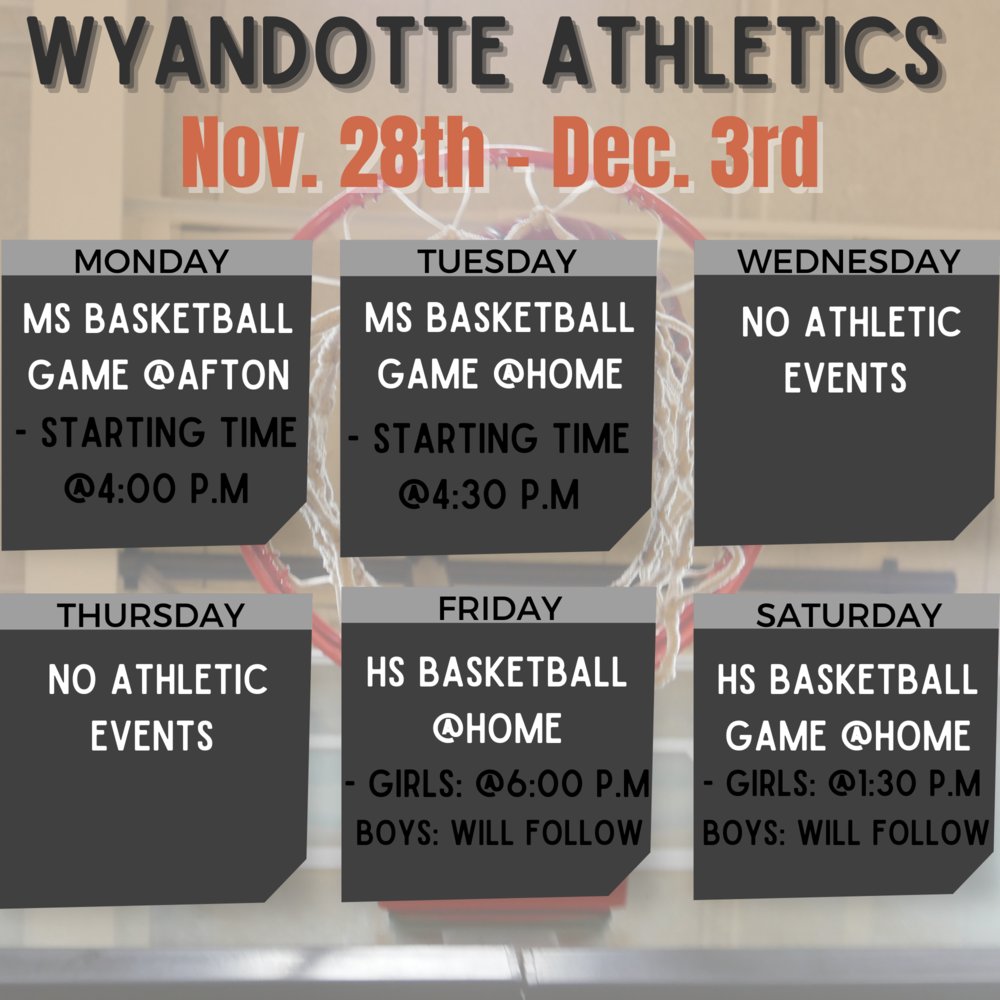 ATHLETIC SCHEDULE: NOVEMBER 28th - DECEMBER 3rd  wyandotte.k12.ok.us/article/920009…