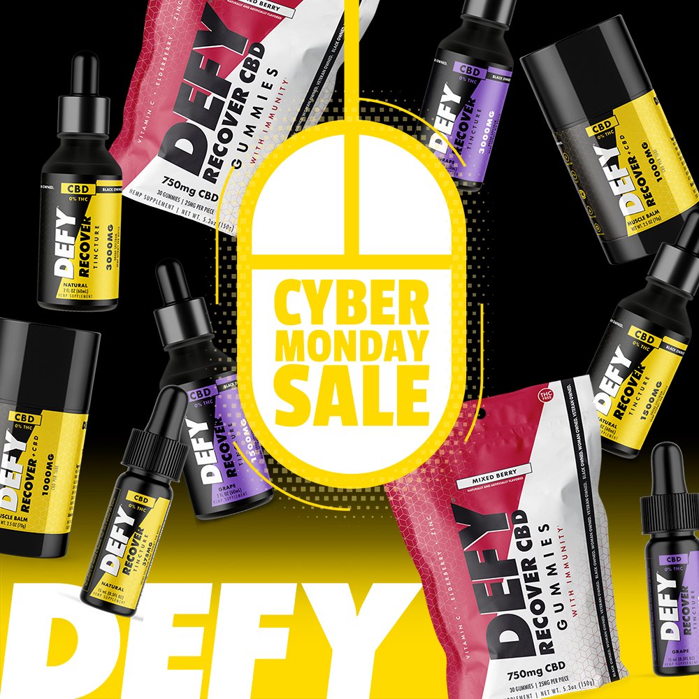 DEFY's tweet image. The deals keep on comin'! ⚡️ Shop the DEFY Cyber Monday sale today and enjoy 25% off your order at DrinkDEFY.com.

#CyberMonday #DEFY #heath #wellness #fitness #sportsdrink #blackowned #veteranowned #womanowned #recovery #sports #workout