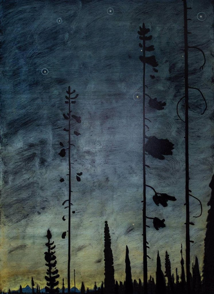 olgatuleninova's tweet photo. Mike Piggott (American, born 1963) 
Stars in the Pines, 2018
oil on canvas 
66 x 48 inches https://t.co/hBQDt1gX4i