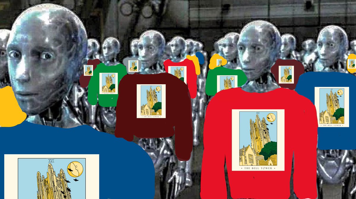wellesleybells's tweet photo. self-proclaimed free thinkers when the tower tarot merch drops https://t.co/pgMfIdHdGn