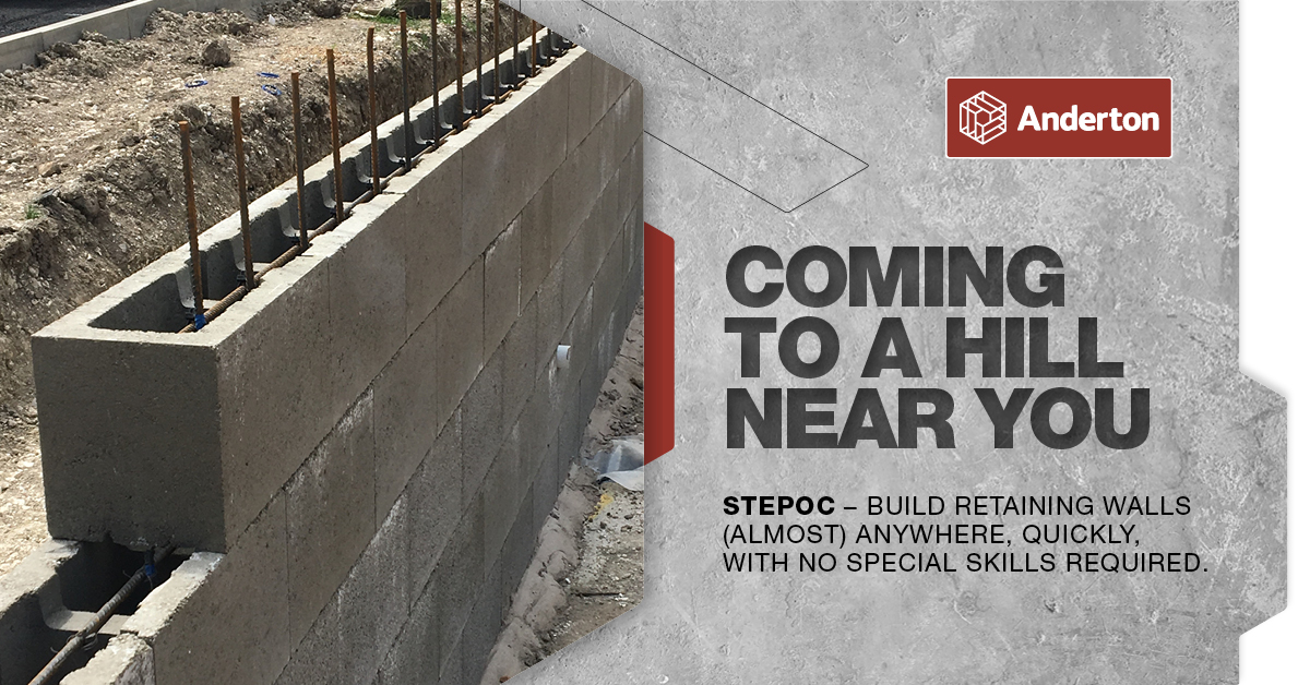 Grab your files on hilly building plots you wrote off as unviable; you will need them!  Our Stepoc #retainingwall system makes hilly spots operational for building on fast, is financially beneficial &amp; no specialist skills required: ow.ly/uWK850LP20A #attheheartofbuilding