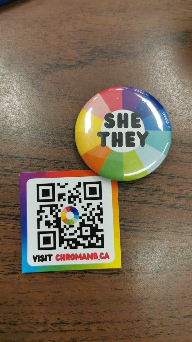 Got an awesome pin today at SJHS. Scan the code or visit the website to find out more on what they do! Chromanb.ca