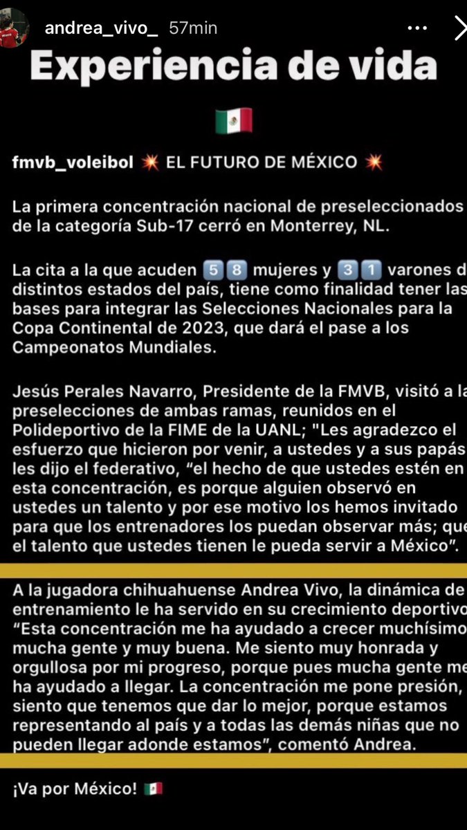 AndreaVivo_'s tweet photo. Feliz de haber participado en la primer concentración nacional de preseleccionados de la categoría sub 17 en la ciudad de Monterrey, NL. A seguir soñando y trabajando. Gracias por la oportunidad. #fmvb #volleyballgirl #volleyball #DreamBig #voleibolmexico https://t.co/dUreIizL0R