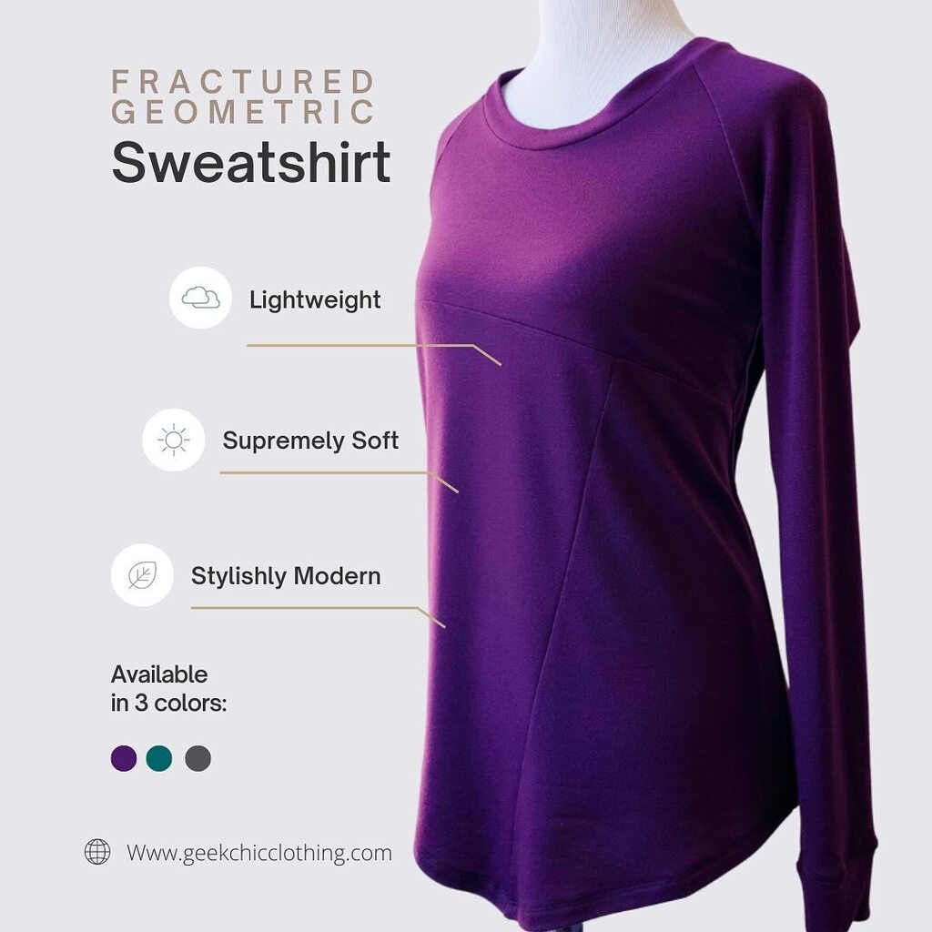 ⭐️⭐️⭐️⭐️⭐️ “I love my new top.  It's comfortable, flattering, and versatile.  I can wear it to work or with sweatpants.  And the color is beautiful. I also love that when I purchase from geekchic fashion I'm supporting a local woman-owned company.  Could… instagr.am/p/ClgrEGfLCEs/