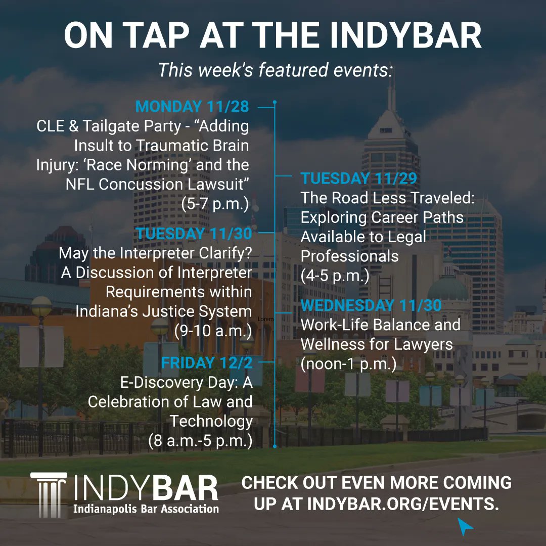 We want to keep you busy this week! See what's happening and read the latest IndyBar news here: buff.ly/3VpVHyf
