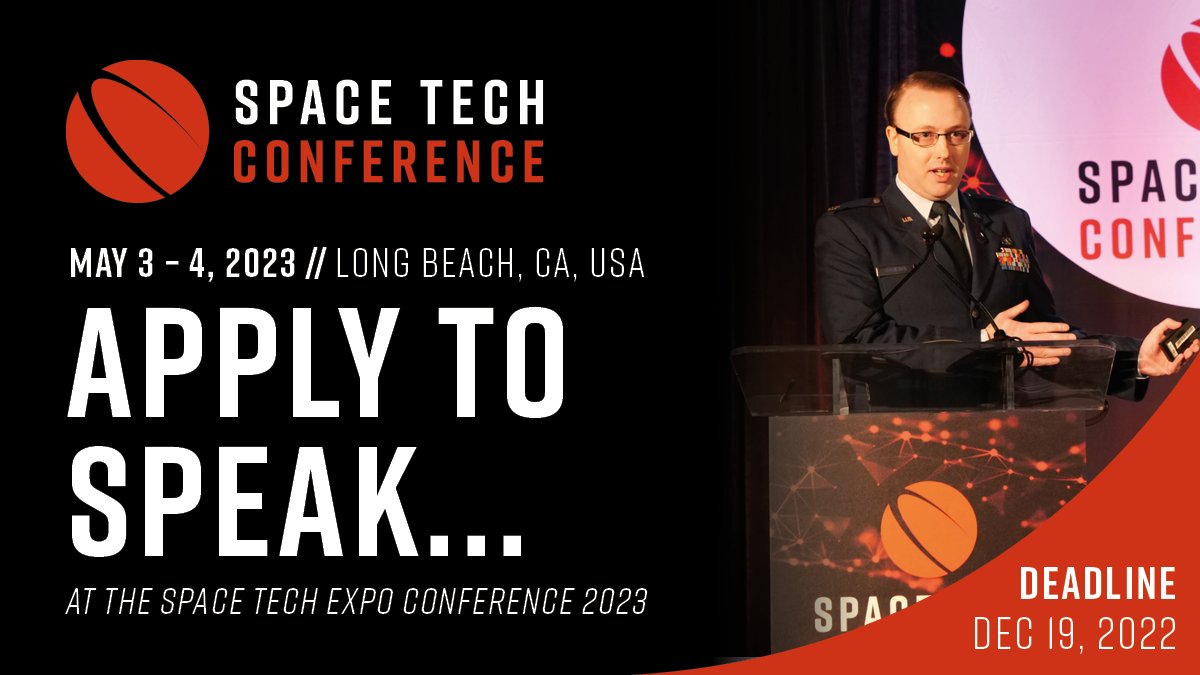 Help shape the 2023 conference agenda and join the stellar speaker line-up 💬
Topics for 2023 include:
🚀 Manufacturing and operational technologies
🚀 LEO to lunar and beyond
🚀 (Sub)system development
🚀 Components and materials
Apply today  spacetechexpo.com/conference/cal…