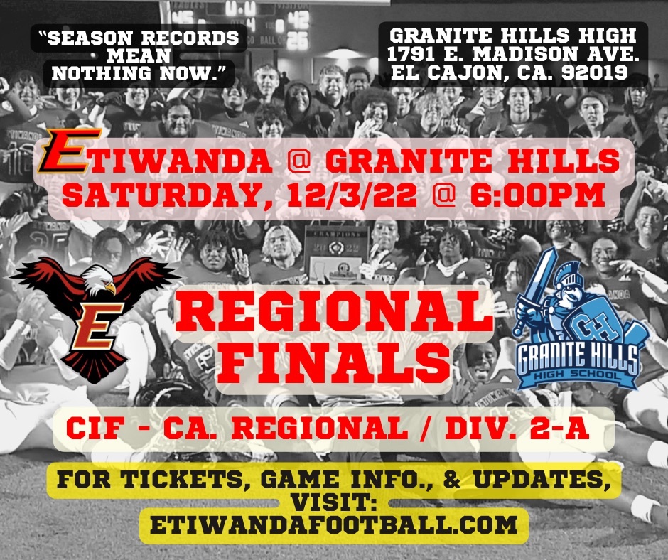 Can’t stop now! #EaglePride
<a href="/EtiwandaFB/">Etiwanda High Football</a> <a href="/EHSAthletics/">Etiwanda Athletics</a> <a href="/EtiwandaRed/">Principal Wolfe</a> @EHS_Achievement <a href="/EHSAchieve/">Julie</a>