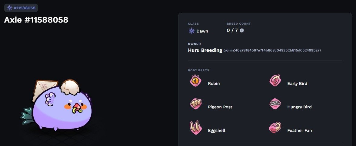 HuruGaming's tweet photo. Hoy en #HuruBreeding nos salió este dawn... ¿Creéis que servirá después de los parches de #axieorigins? ¿Podremos usarlo en la season que viene o sólo en los torneos?
Es el único #axie de estas características en el mundo 😎
¿Qué opinas? Os leemos en comentarios! https://t.co/SmBnOO3Hdn