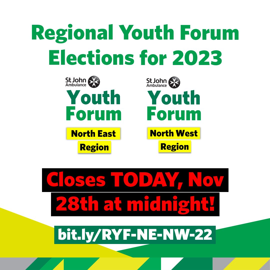 Cadets! Today is the last day to join the elections to become a RYF representative for 2023.

Reps have access to unique and exciting opportunities, and help participate at all levels.

No entries from Merseyside or NY&amp;T yet!

Submissions close at 23.59!

Bit.ly/RYF-NE-NW-22