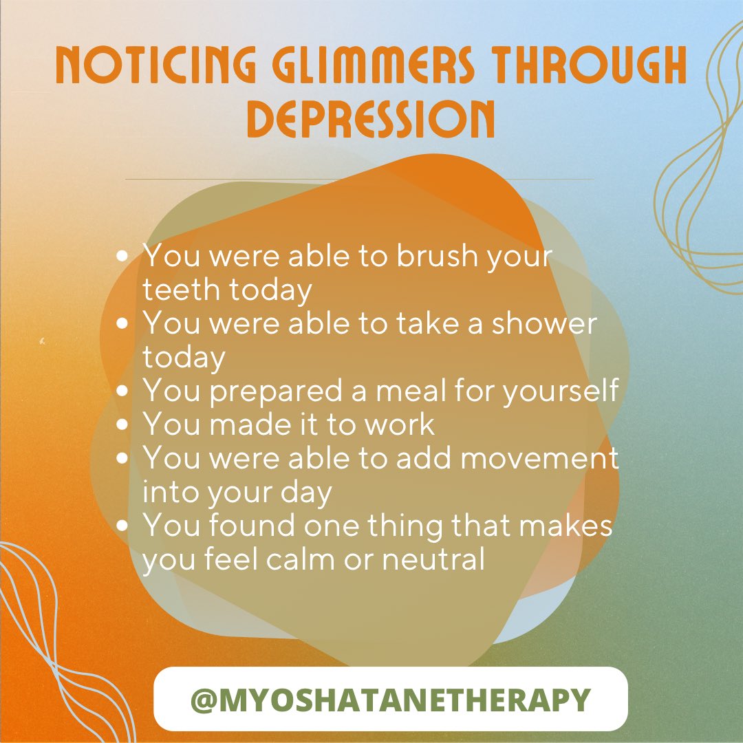 MemeTaneTherapy's tweet photo. Depression is ROUGH! Here are small ways to find hope during depressing times. Give yourself credit! https://t.co/eSg3KgJ9ra