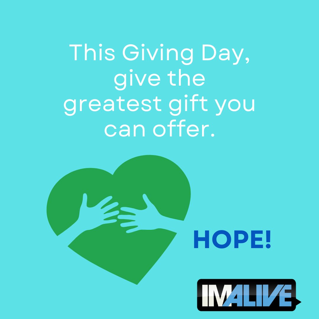With your donation, you can give hope to those who are struggling.
Donate Here:  bit.ly/imalivedonate
#GivingTuesday #Donate #Volunteer IMALIVE.org