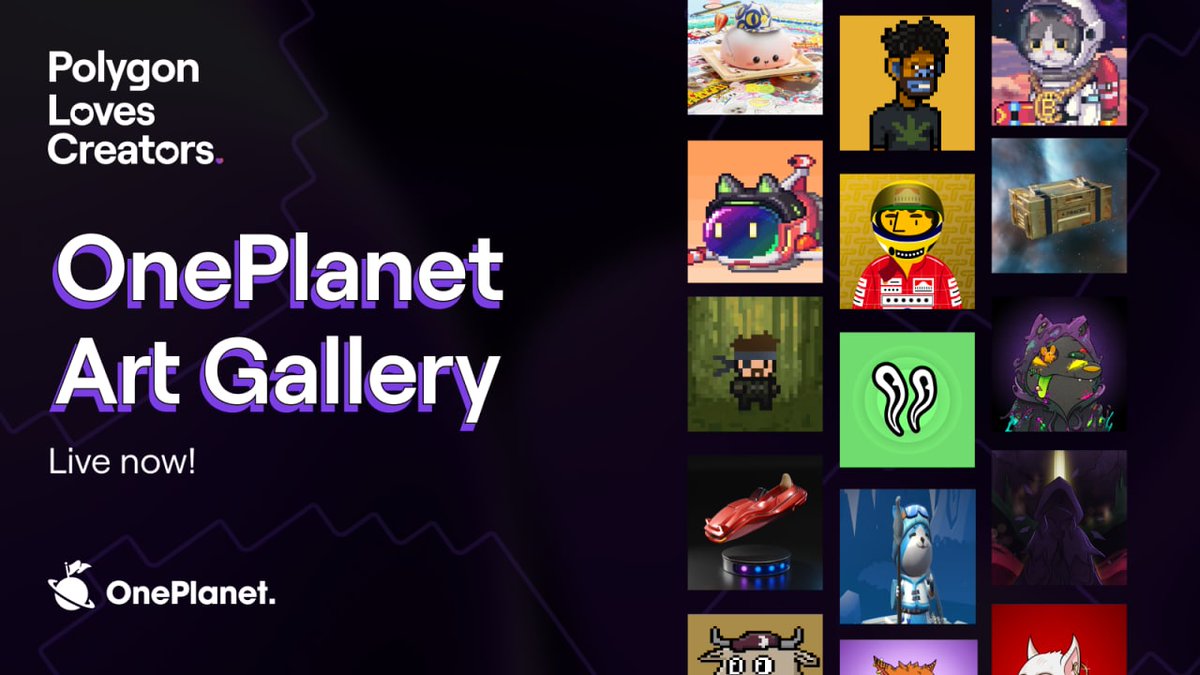 Polygon 💜 Creators
 
It’s about time!

Exclusive showcase of the <a href="/OnePlanet_NFT/">OnePlanet</a> Art Gallery🤩
  
Check out the amazing 60+ projects built #onPolygon.
 
🌐 Register now &amp; Join in: forms.gle/WMEoyuGDZCYXzc… 
 
🖼️ Gallery Partner: @spacemetaverse