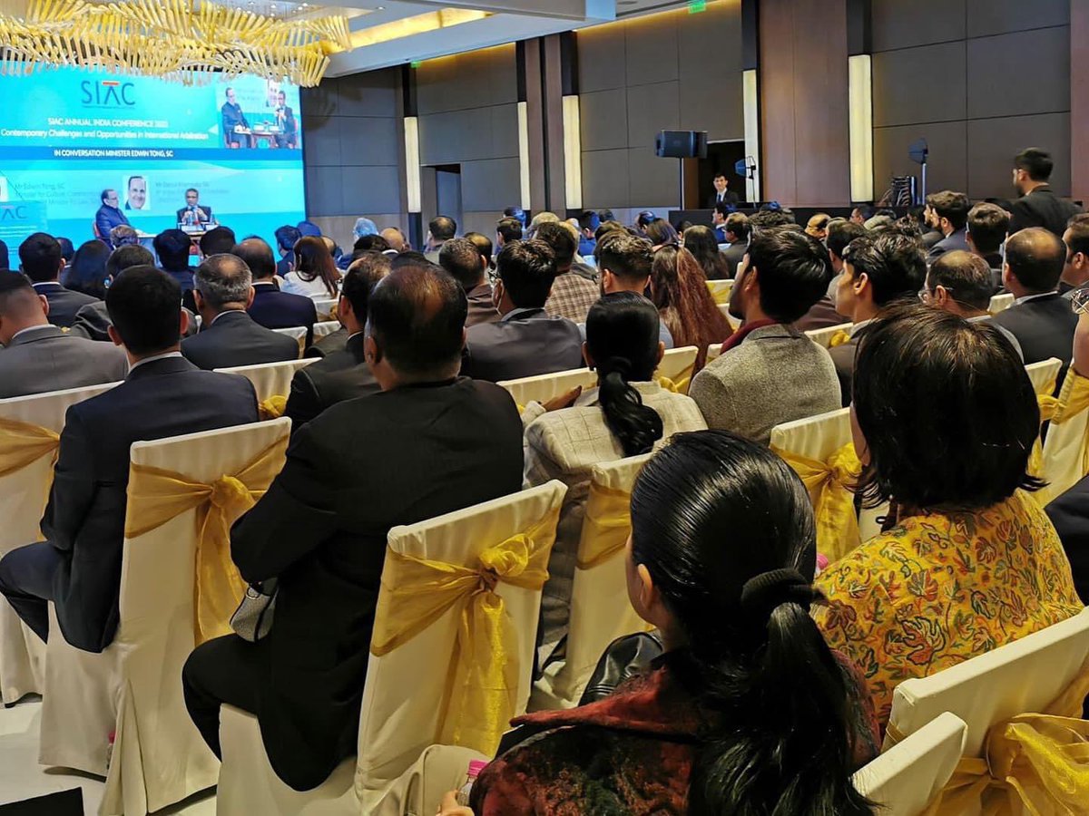 SGinIndia's tweet photo. Over last 3 days Minister Edwin had deep &amp; wide ranging engagements including at the Singapore International Arbitration Centre India Conference, fireside chat with @LKYSch Alumni India Chapter, &amp; roundtable discussion organised by Federation of Indian Corporate Lawyers. https://t.co/eeEptSuU0R