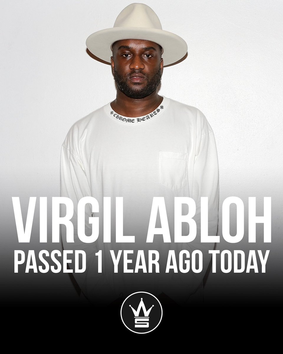 WORLDSTAR's tweet photo. Today we remember the life of #VirgilAbloh 1 year after his passing. Our thoughts and prayers continue to be with his family and friends. 🙏🕊  #RIPVirgilAbloh https://t.co/DAh5uUKn1z