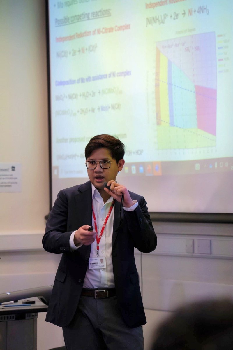 JNahmkang's tweet photo. What a great opportunity to give a talk at @ECS_Imperial seminar about my work on the synthesis of Ni-based electrodes for AEM water electrolyser via electrodeposition. Big thanks to my supervisor @hankin_anna for the supports and @ZhixuZhu @Mengjun_Gong for organizing this event https://t.co/OnE1sSvI74