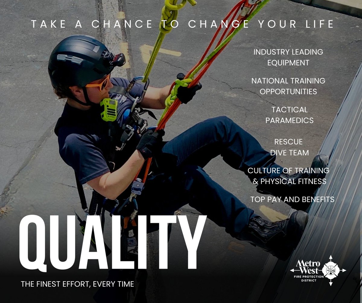 MetroWestFire's tweet image. Metro West is seeking qualified candidates for the position of firefighter/paramedic. Follow the link for more information - metrowestfire.aaimtrack.com/jobs/.