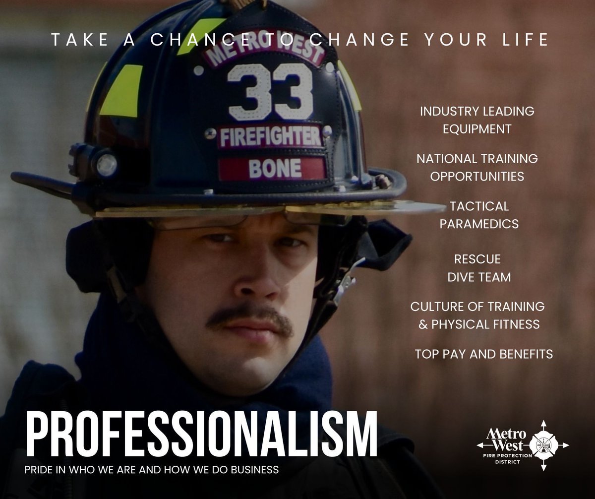 MetroWestFire's tweet image. Metro West is seeking qualified candidates for the position of firefighter/paramedic. Follow the link for more information - metrowestfire.aaimtrack.com/jobs/.