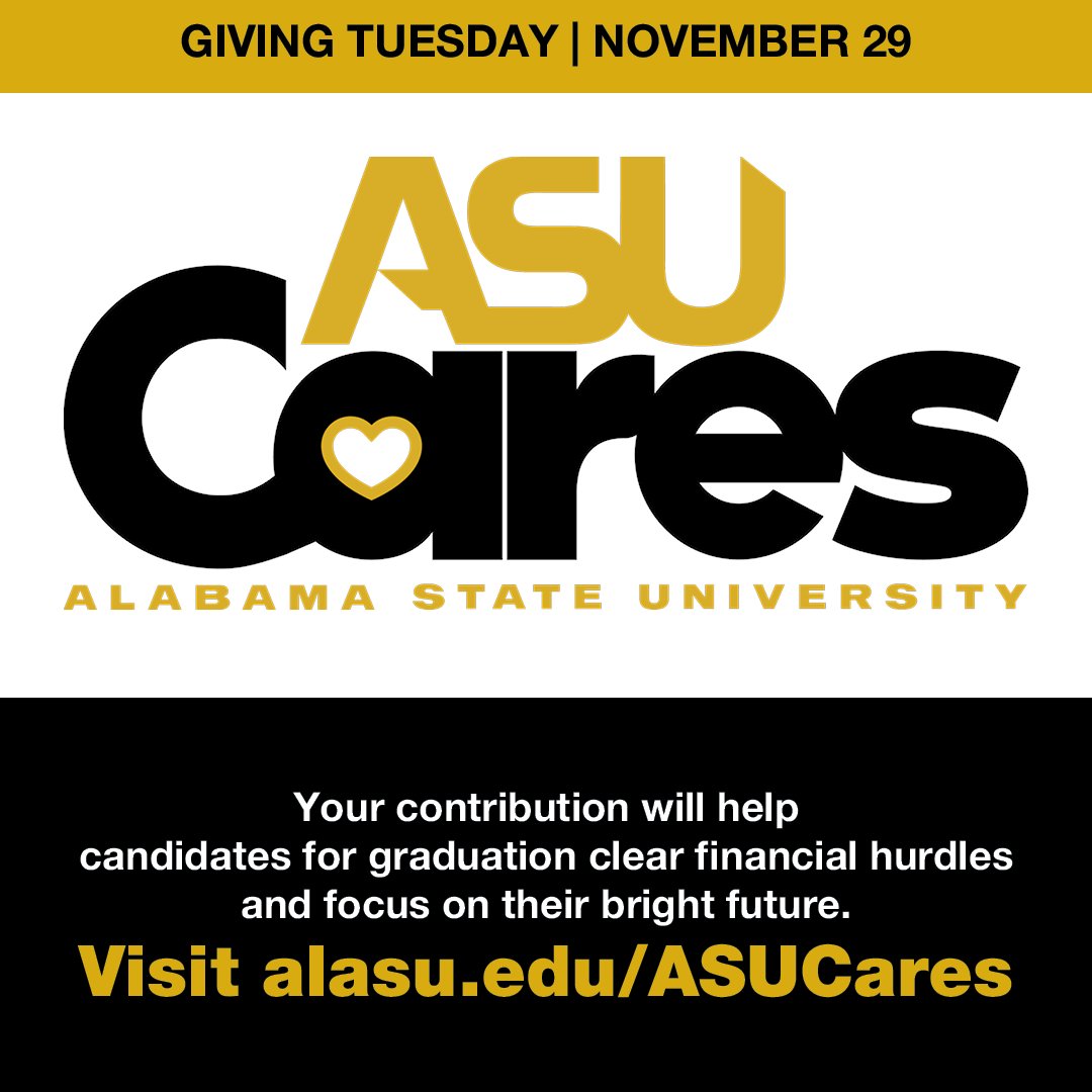 BamaState1867's tweet photo. #ASUCares #GivingTuesday is Nov. 29 - - - ONE DAY AWAY! https://t.co/qeSCrhRKC1 #myASU #BamaState #SwarmAS1
https://t.co/QlYfpf22K6 https://t.co/pDP1jfVKu1