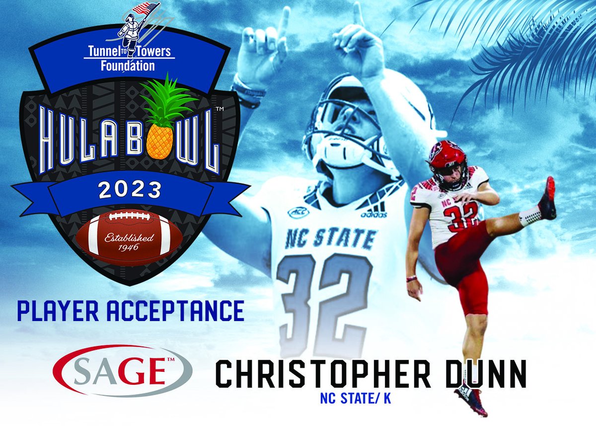 Hula_Bowl's tweet image. The most accurate kicker in college football is headed to Orlando for the @Hula_Bowl Welcome to Orlando Christopher Dunn! @PackFootball @DraftDiamonds are found at the #HulaBowl @SageCards