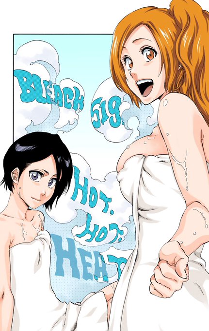 The Bleach anime really left out this title card drop and cover page for Orihime & Rukia you hate to