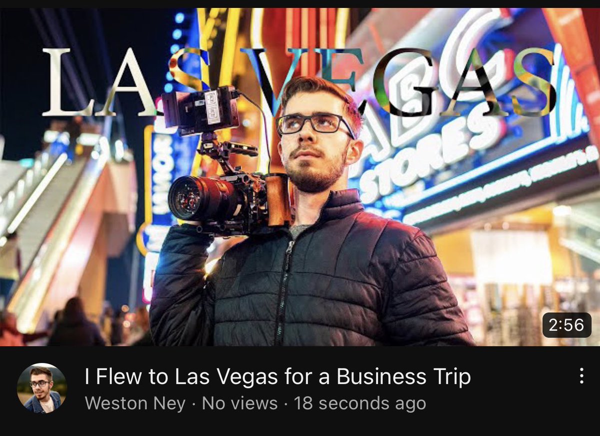WestonNey's tweet photo. New video about my business trip to Vegas is now up on my channel! https://t.co/ub47bFSKCv #lasvegas #cinematography https://t.co/6UwxSoppHU