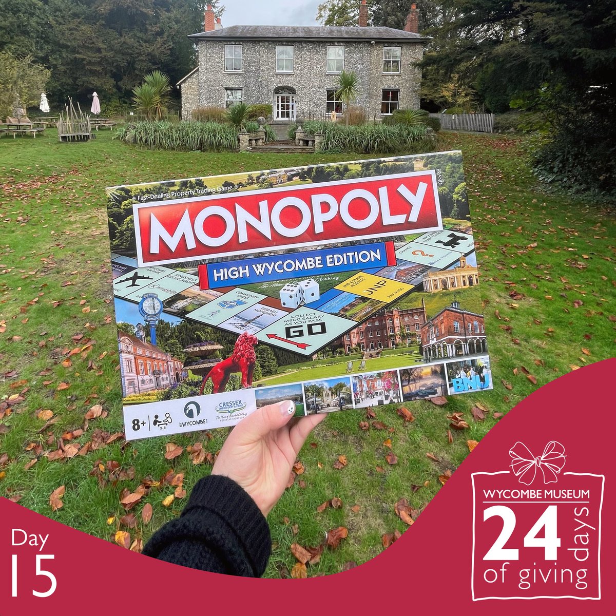 WycombeMuseum's tweet photo. Support Wycombe Museum with your gift-giving this Christmas as part of our 24 Days of Giving.
Buy a copy of the brand new High Wycombe Monopoly from us (we’re on the board too, in case you hadn’t heard!).
https://t.co/3MlPxy4eGB
#24DaysofGiving https://t.co/liUKhktwcu
