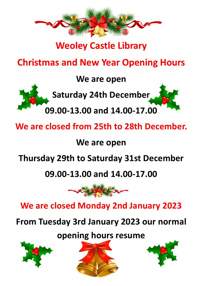 Our Christmas opening hours...