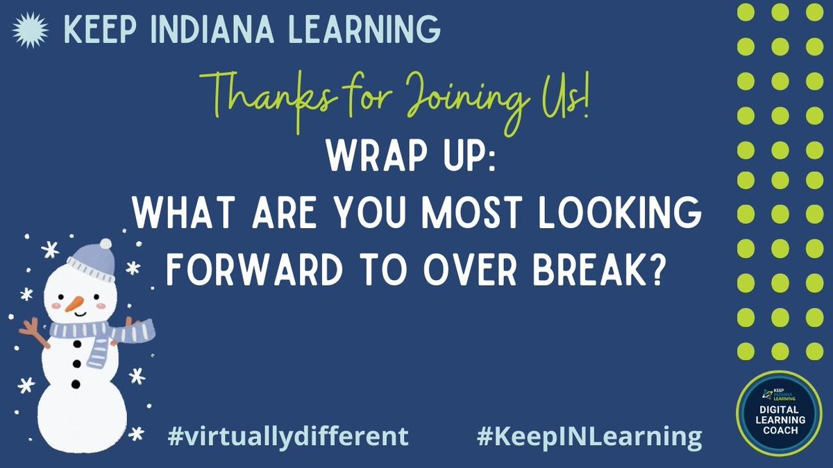 WrapUp: What are YOU most looking forward to over winter break? #KeepINLearning
