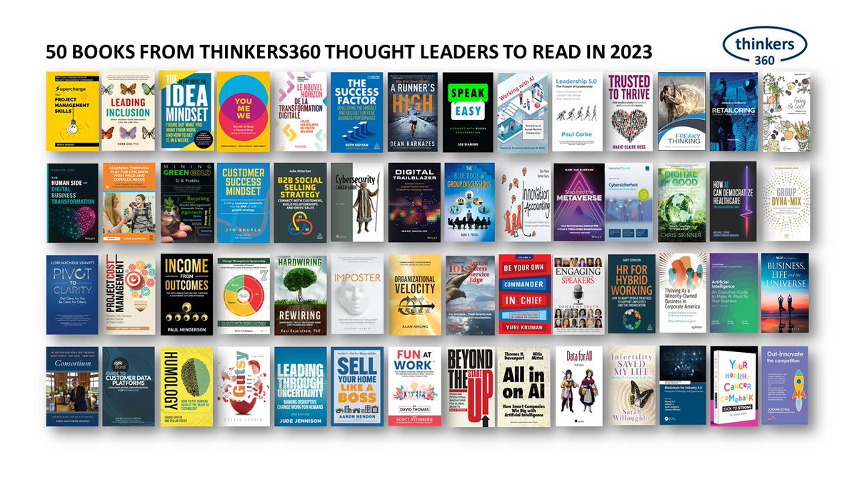 thinkers360's tweet photo. 50 Books from Thinkers360 Thought Leaders You Should Read in 2023 https://t.co/xXVTfsPnP2 

Feat.@emasac @BaertschiDaniel @KamLardi @angelique500 @DBPrabhu @JulieAthertonSW @AlyssaM_InfoSec @nyike @rkprasad2012 @danto_ma @VanRijmenam + 

#2023books #Bestbooks #ThoughtLeadership https://t.co/E9drwFQET5