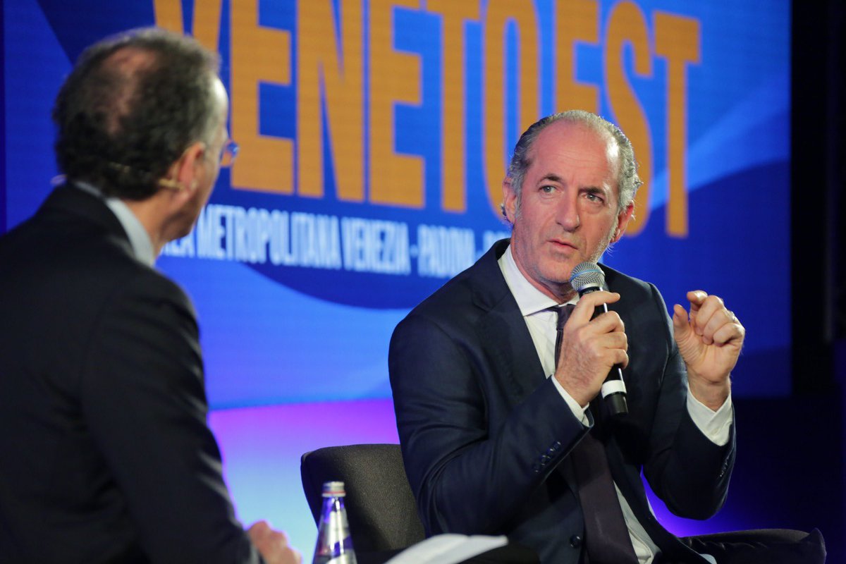 #ConfindustriaVenetoEst | Il Presidente della <a href="/RegioneVeneto/">Regione del Veneto</a> <a href="/zaiapresidente/">Luca Zaia</a>: “Si sono messe assieme tre realtà da quasi 3 min di abitanti. Un’area metropolitana vera e propria che ci permette di confrontarci con altri territori simili sul piano internazionale”.